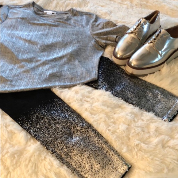 Celebrity Pink Denim - Celebrity Pink Black Jeans w/ Silver Metallic Legs